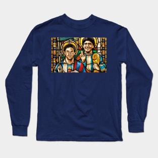 Maradona and Messi Hand of God Long Sleeve T-Shirt